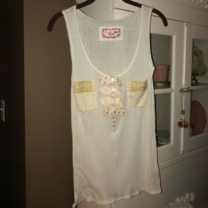 Custo Lime tank top... unique beading and design